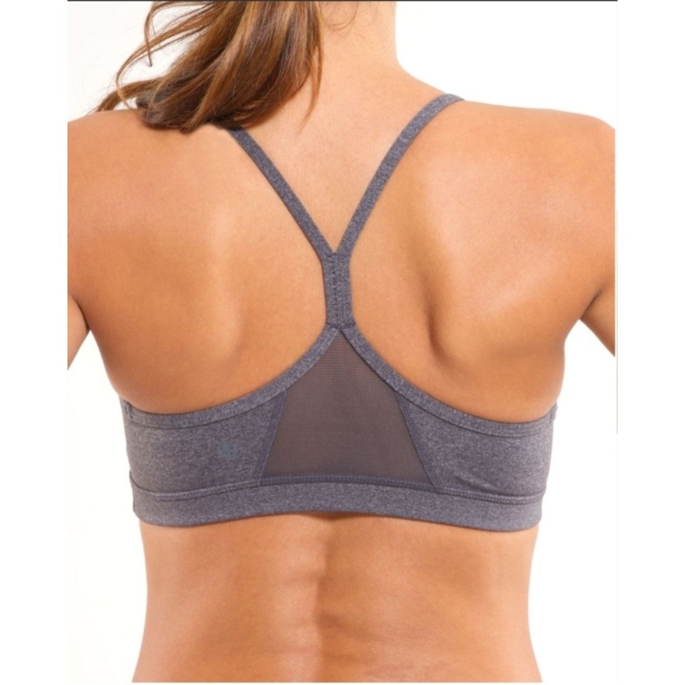 Lululemon Women's Heathered Coal Flow Y Bra IV Sports Bra Size 2 - Picture 4 of 10
